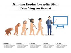 Human evolution with man teaching on board
