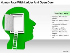 Human face with ladder and open door ppt graphics icons powerpoint