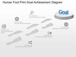 Human foot print goal achievement diagram powerpoint template slide