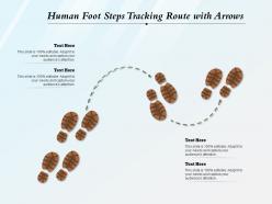 Human foot steps tracking route with arrows