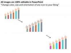 Human hand bar graph for growth indication flat powerpoint design
