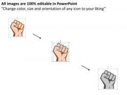 Human hand for business strength flat powerpoint design