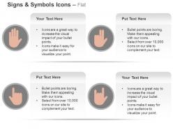 Human Hands Four Different Symbols Ppt Icons Graphics