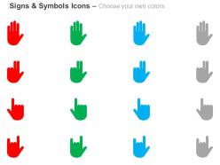 Human hands four different symbols ppt icons graphics