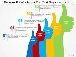 Human hands icons for text representation flat powerpoint design