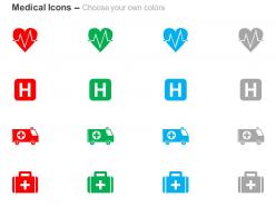 Human heart health ambulance treatment ppt icons graphics