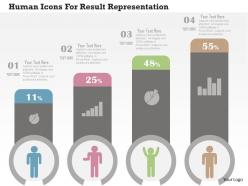Human icons for result representation flat powerpoint design