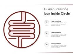 Human intestine icon inside circle