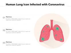 Human lung icon infected with coronavirus