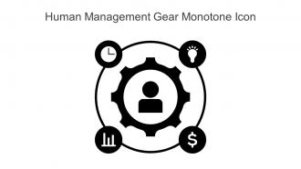 Human Management Gear Monotone Icon In Powerpoint Pptx Png And Editable Eps Format