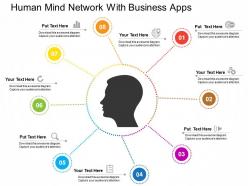 Human mind network with business apps flat powerpoint design