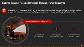 Human Negligence As A Cause Of Fire In Workplace Training Ppt