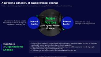 Human Organizational Behavior Addressing Criticality Of Organizational Change