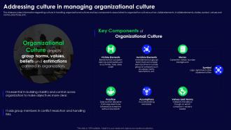 Human Organizational Behavior Addressing Culture In Managing Organizational Culture
