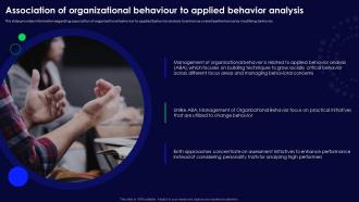 Human Organizational Behavior Association Of Organizational Behaviour To Applied Behavior Analysis