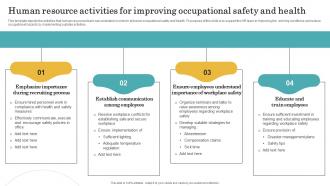 Human Resource Activities For Improving Occupational Safety And Health