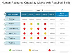 Human resource capability matrix with required skills