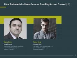 Human resource consulting services proposal powerpoint presentation slides