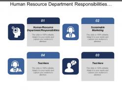 Human resource department responsibilities sustainable marketing employee productivity