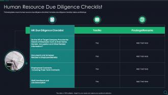 Human Resource Due Diligence Checklist Ppt Powerpoint Presentation Template