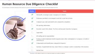 Human Resource Due Diligence Checklist