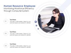 Human resource employee monitoring workforce efficiency through computer system