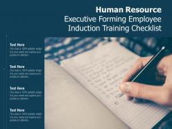 Human resource executive forming employee induction training checklist