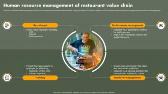 Human Resource Management Of Restaurant Value Chain