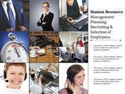 Human resource management planning recruiting and selection of employees