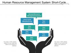 Human Resource Management System Short Cycle Manufacturing Event Proposal Cpb
