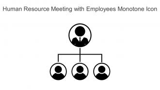 Human Resource Meeting With Employees Monotone Icon In Powerpoint Pptx Png And Editable Eps Format