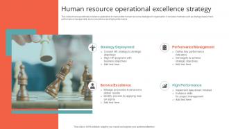 Human Resource Operational Excellence Strategy