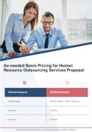 Human Resource Outsourcing Services For As Needed Basis Pricing One Pager Sample Example Document