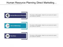 Human resource planning direct marketing business contingency planning cpb