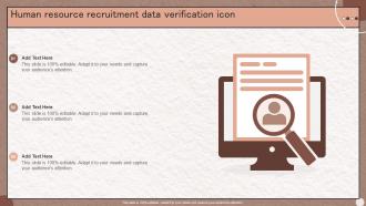 Human resource recruitment data verification icon