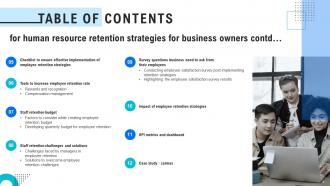 Human Resource Retention Strategies For Business Owners Powerpoint Presentation Slides Unique Downloadable