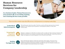 Human resource services for company leadership ppt powerpoint layouts