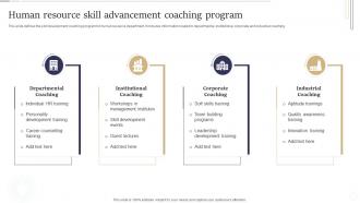 Human Resource Skill Advancement Coaching Program