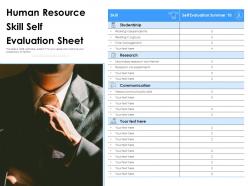 Human resource skill self evaluation sheet