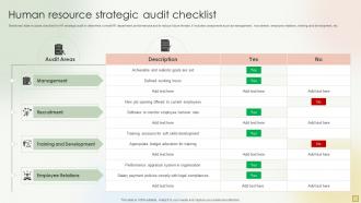 Human Resource Strategic Audit Checklist