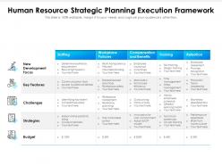 Human resource strategic planning execution framework