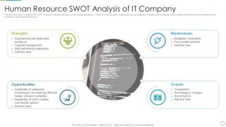 Human Resource SWOT Analysis Of IT Company