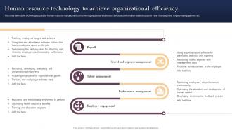 Human Resource Technology To Achieve Organizational Efficiency