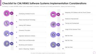 Human Resource Transformation Toolkit Checklist Cm Hrms Software Systems