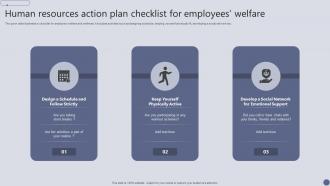 Human Resources Action Plan Checklist For Employees Welfare