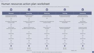 Human Resources Action Plan Worksheet