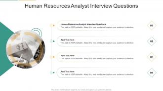 Human Resources Analyst Interview Questions In Powerpoint And Google Slides Cpb