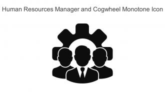 Human Resources Manager And Cogwheel Monotone Icon In Powerpoint Pptx Png And Editable Eps Format