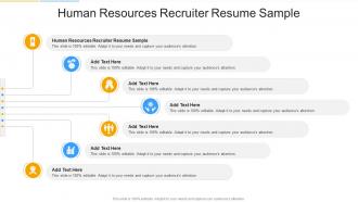 Human Resources Recruiter Resume Sample In Powerpoint And Google Slides Cpb