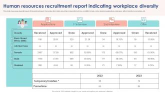 Human Resources Recruitment Report Indicating Workplace Diversity